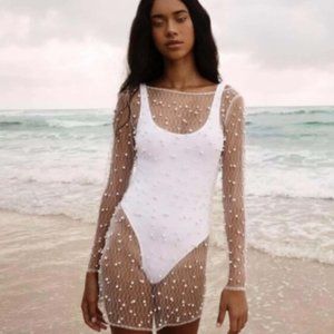 NWT White Pearl Cover Up